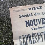 Old theater poster Opéra Orphée June 1944 Perpignan