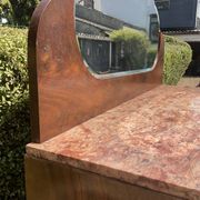 Vintage Art Deco walnut furniture from the 1940s-50s.