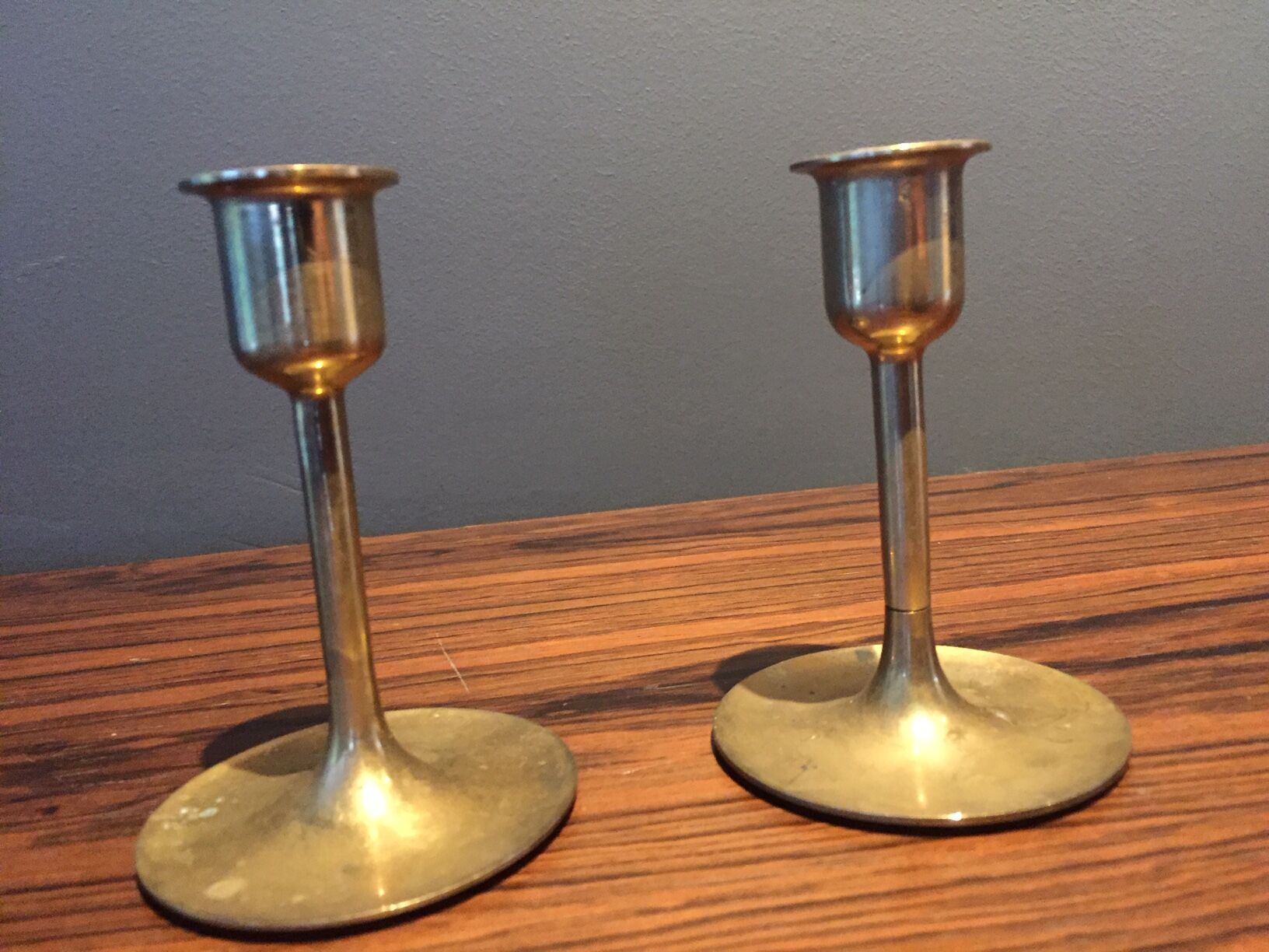 Pair of brass candlesticks