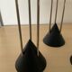 Trio of Post Modern metal candle holders