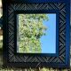 Superbe miroir contemporain métal et céramique géométrique