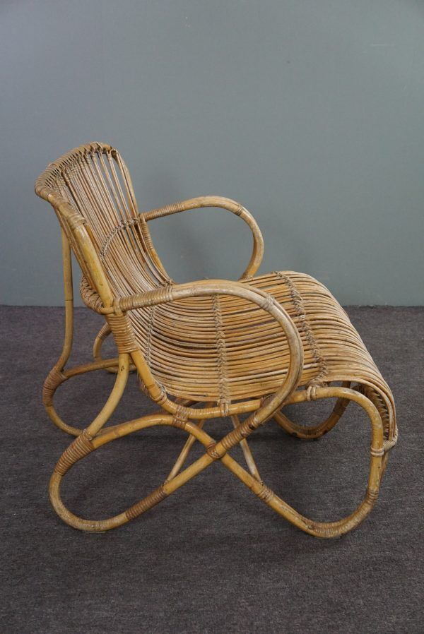 Vintage sofa Belse 8 rattan, 2 seater, Dutch Design, 1950