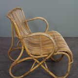 Vintage sofa Belse 8 rattan, 2 seater, Dutch Design, 1950
