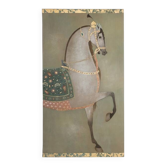 Painted canvas depicting a side view of an Indian horse. Contemporary work.