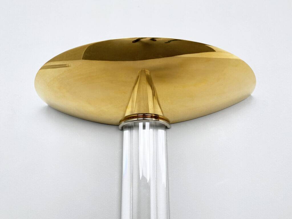 Paire d'appliques, laiton, verre acrylique, Italie, années 1980