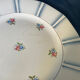 Set de 6 assiettes plates octogonales vintage en porcelaine fleuries,Années 1960