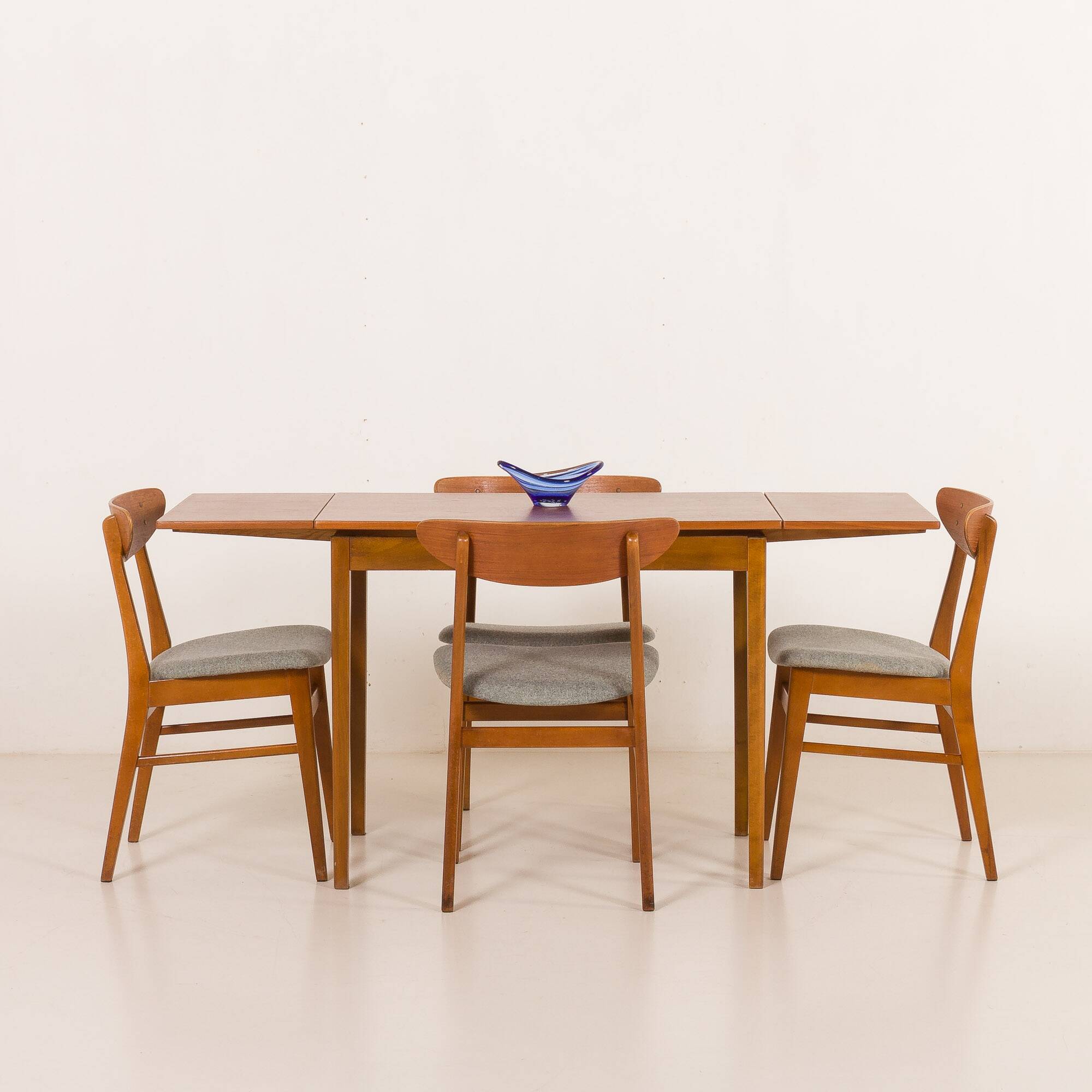 Farstrup teak and wool chairs, set of 4, 1960s