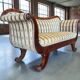 Vintage striped ecru baroque sofa / two-seater sofa