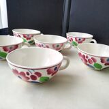 6 Villeroy Boch Mettlach earthenware teacups