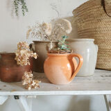 Old terracotta pot glazed ochre color