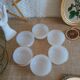 6 ramequins huile lessieur, blanc doré vintage