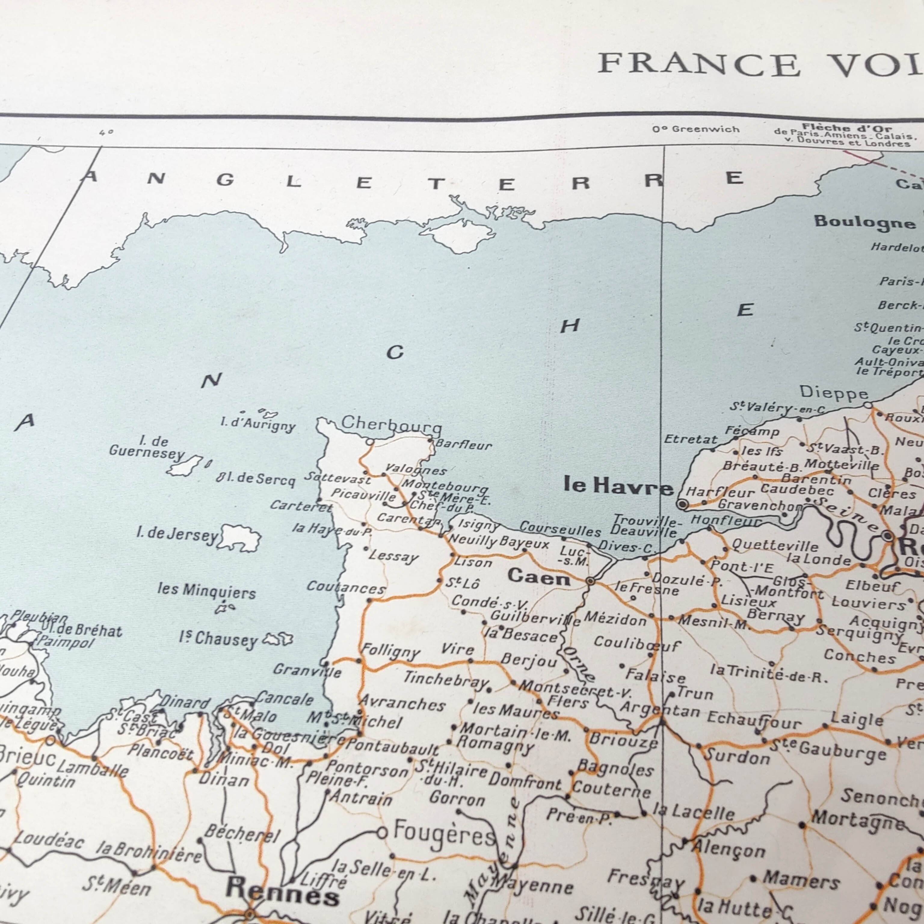 Old map of France in 1950 43x43cm