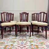 Set of Six Louis XVI Style Oak Chairs