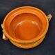 Gérard Crociani soup tureen in orange zoomorphic ceramic French gilded with fine gold Vallauris