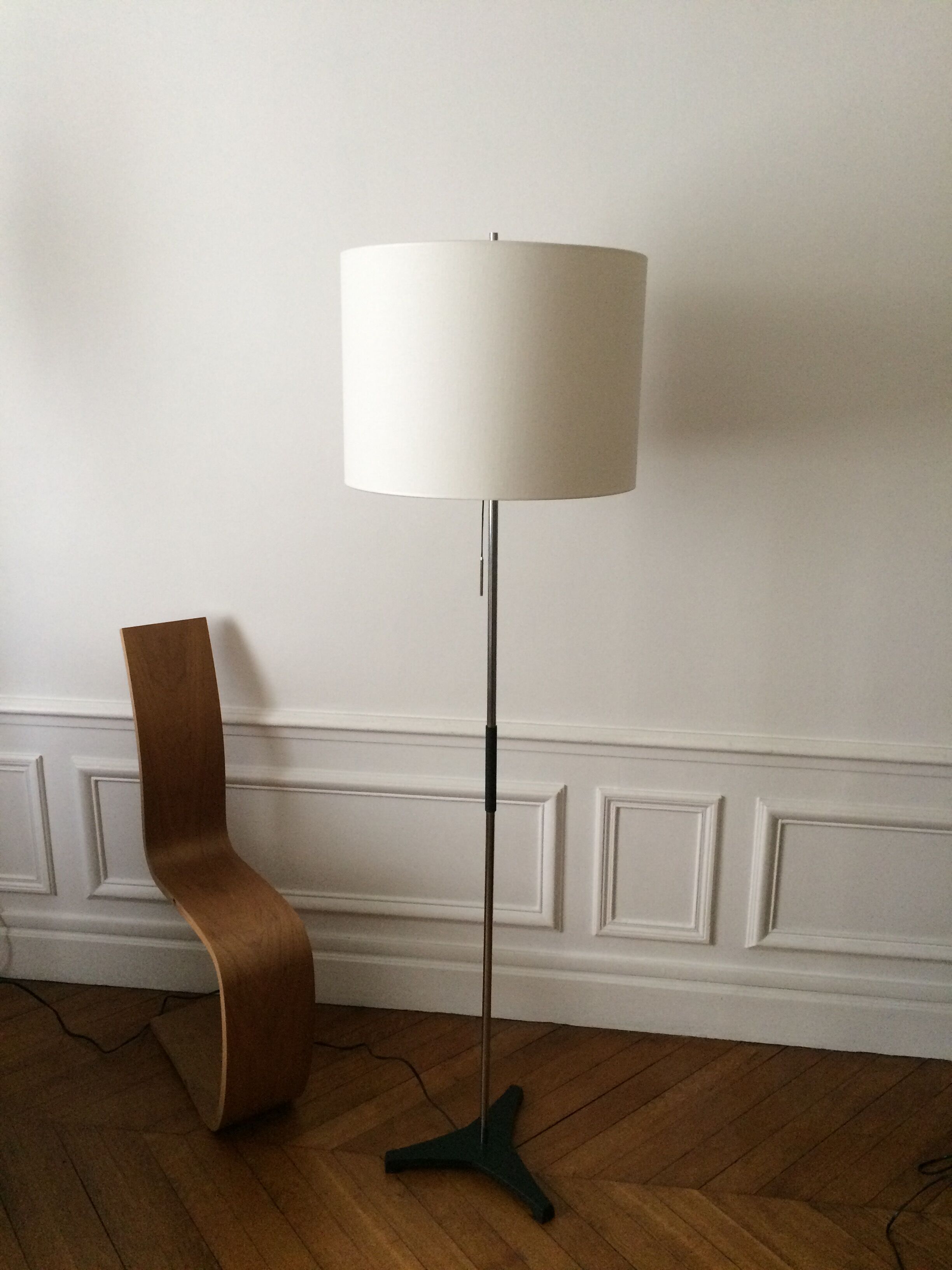 Dutch chrome and cast-iron tripod lamppost - 1960