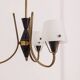 Vintage 50's chandelier with three lights in glass, italian design