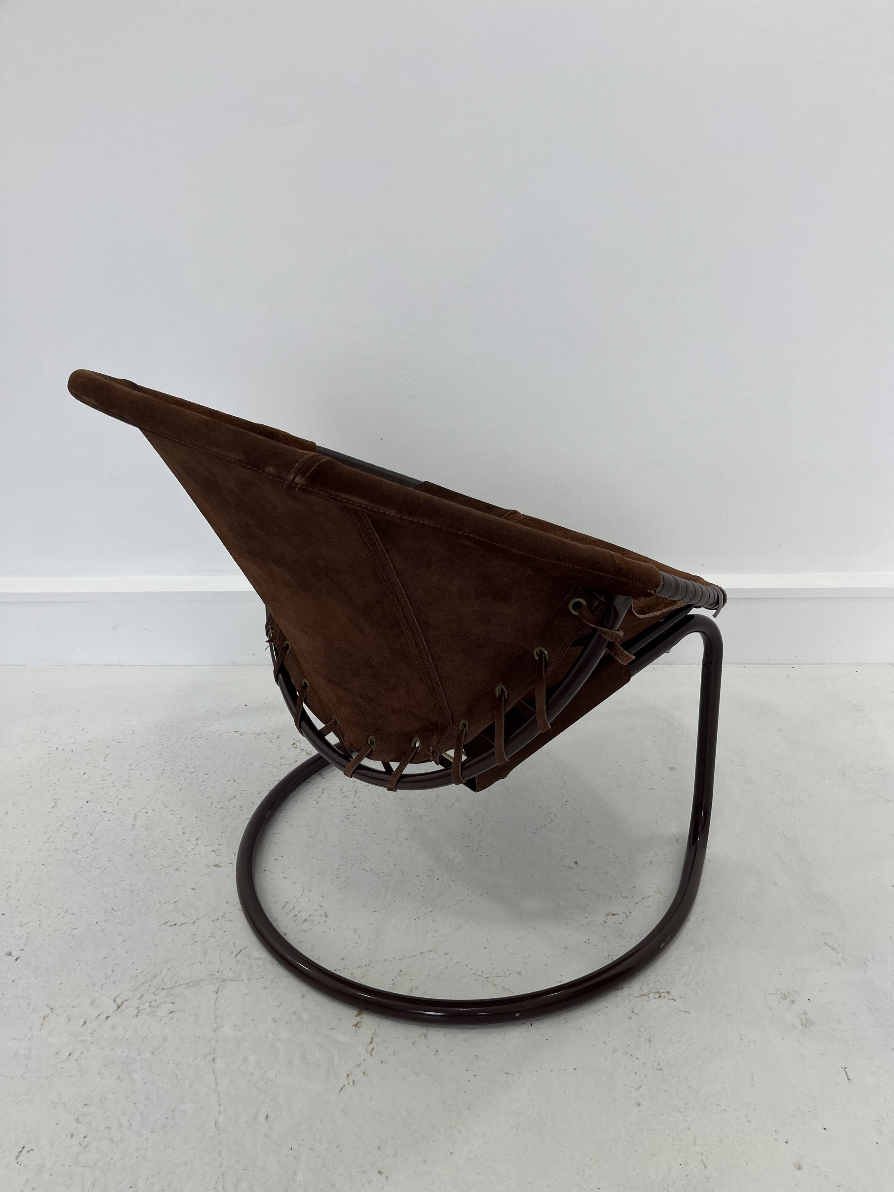 Vintage Suede Ball Chair by Lusch & Co., 1970s