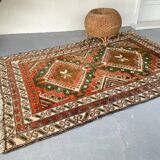 Vintage pure wool handcrafted oriental rug - 143cm x 208cm