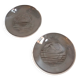 Hermès pair of glass plates with a dolphin pattern.