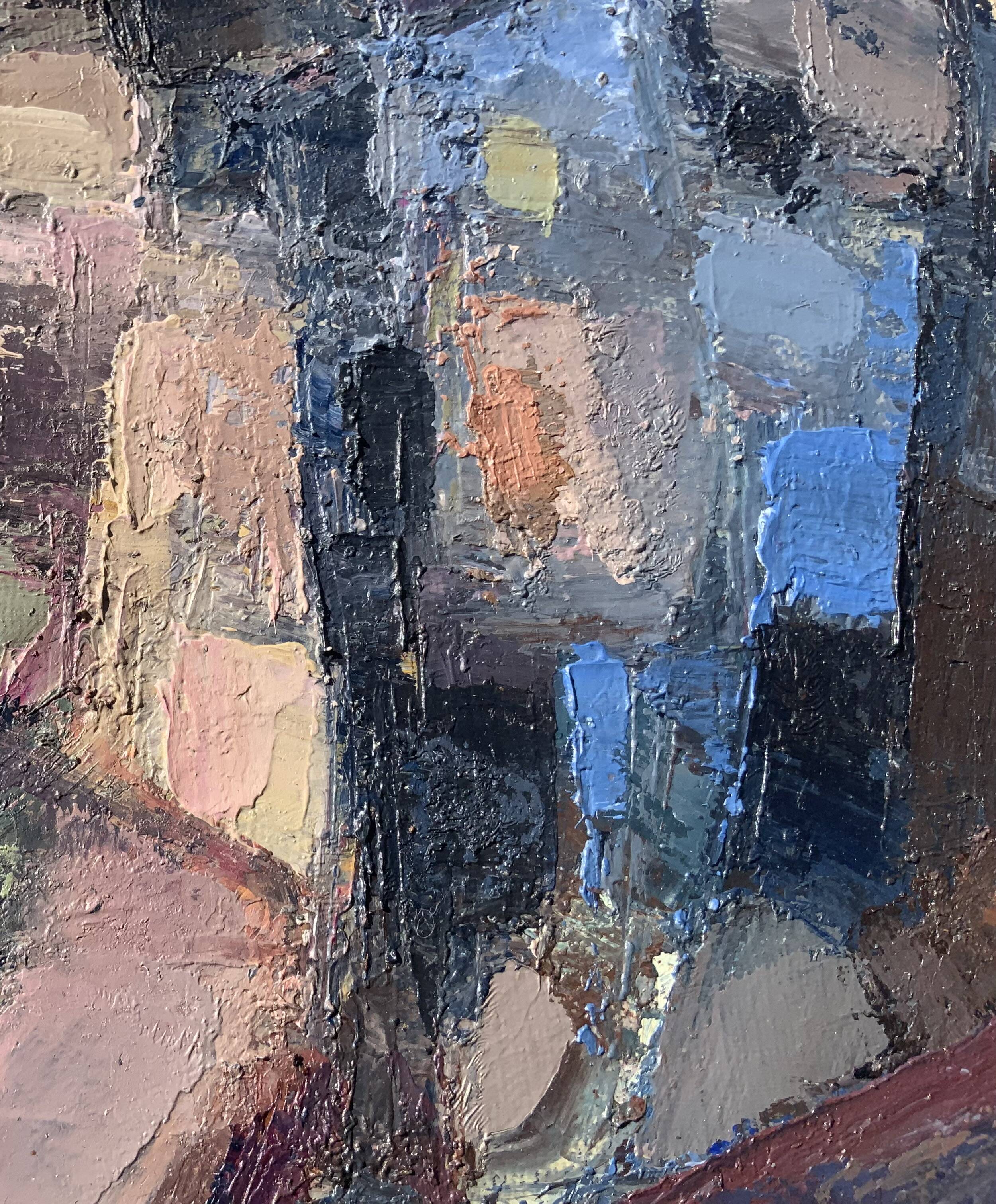 Vintage Modernist Swedish School Abstract Oil Painting