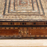 BOX XIXth in wood marquetry and mother-of-pearl