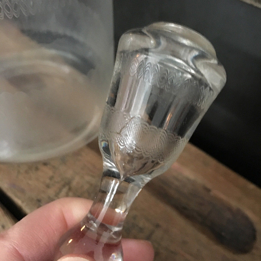 Carafe cristal gravé XIXème