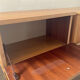 Pair of vintage blond wood bedside tables 70s