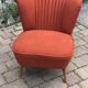 Set of 2 purple cocktail chairs in solid beech, Mid-Century style from the 1960s.