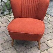 Set of 2 purple cocktail chairs in solid beech, Mid-Century style from the 1960s.
