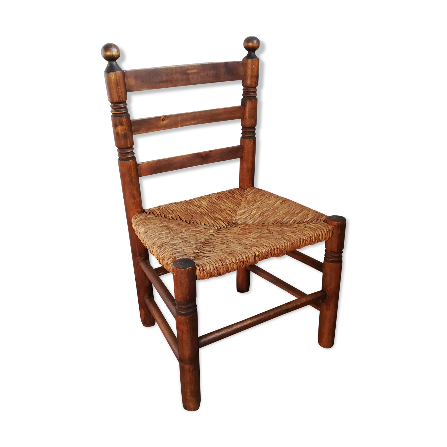 Wooden chair and straw