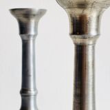 Pair of vintage pewter candlesticks