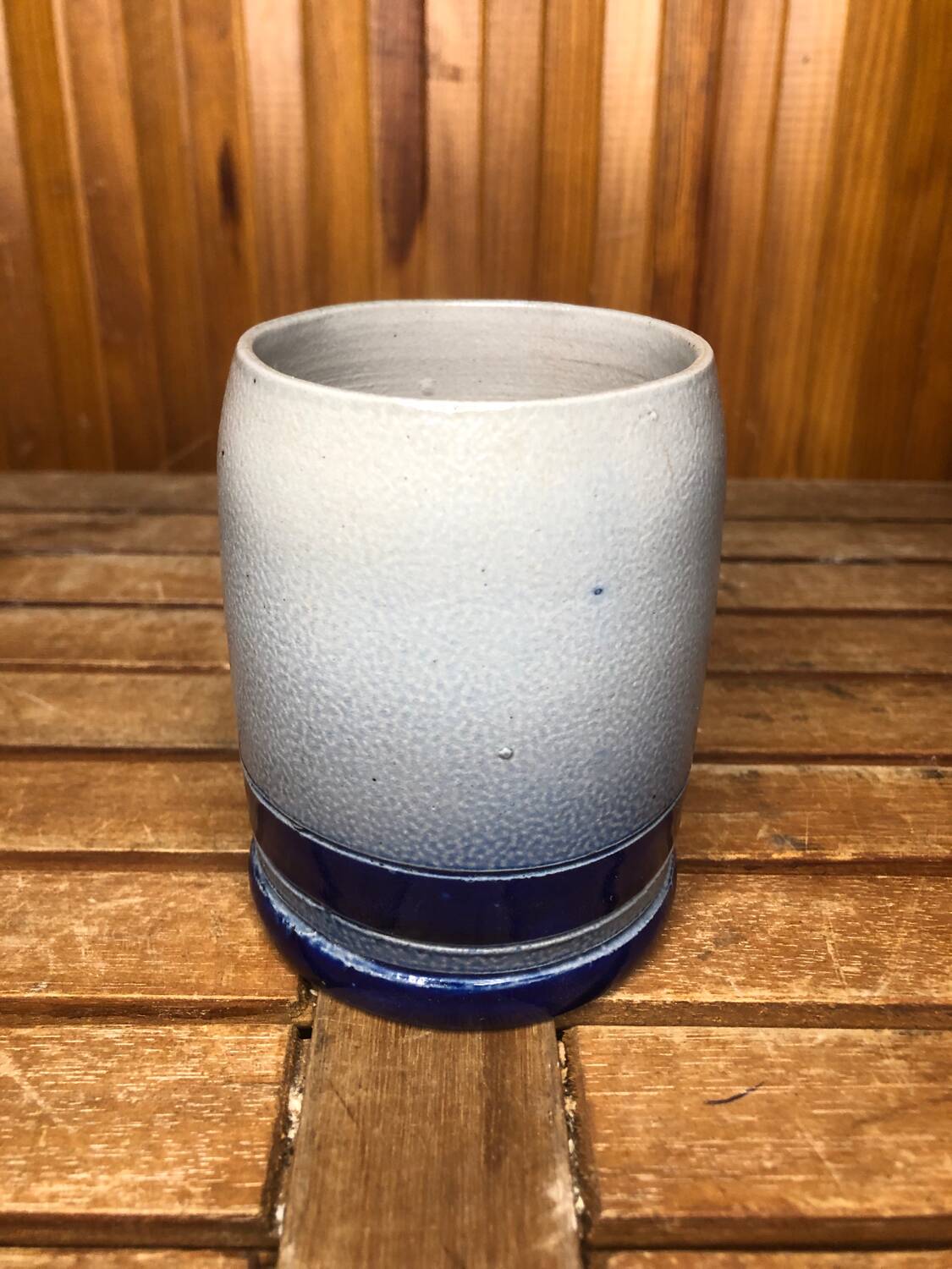 Old BETSCHDORF Tankard Gray Blue Sandstone Vintage #A604