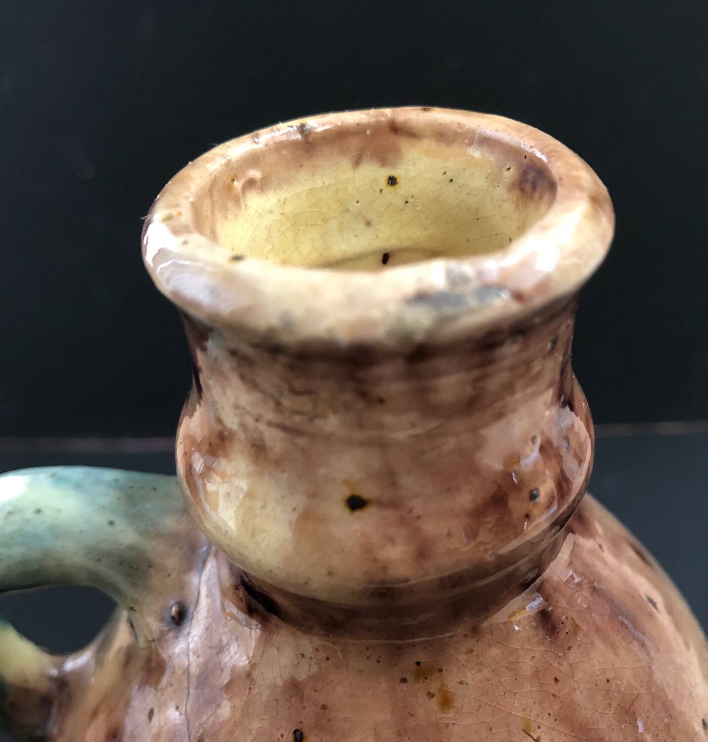 Vase with asymmetrical handles in Flemish stoneware