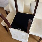 6 chaises Ligne Roset french Line en alcantara ivoire