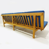 Børge Mogensen 4 seater oak bench sofa and two armchairs