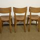 Série de 3 chaises bistrot en bois vintage