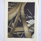 Alain le foll, metal tower, 1978. original lithograph signed in pencil.