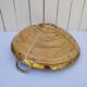 Rattan and brass basket in the style of Gabriella Crespi.