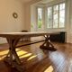 Antique solid oak farmhouse table with star legs - length 200 cm