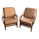 Pair of rattan armchairs