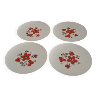 Set of 4 flat plates - Arzberg earthenware factory 1960/70