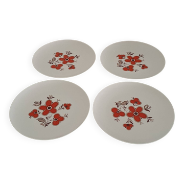 Set of 4 flat plates - Arzberg earthenware factory 1960/70