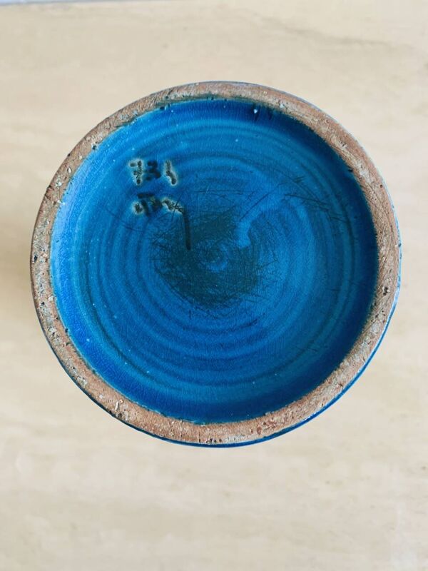 Bougeoir / Porte Bougie Vintage Rimini Bleu par Bitossi, 1950s