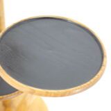 1960s wooden oak plant stand, czechoslovakia