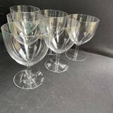 6 large glasses in light blown crystal