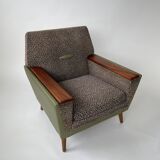 Pair of 1950s Lounge Chairs with Teak Arms