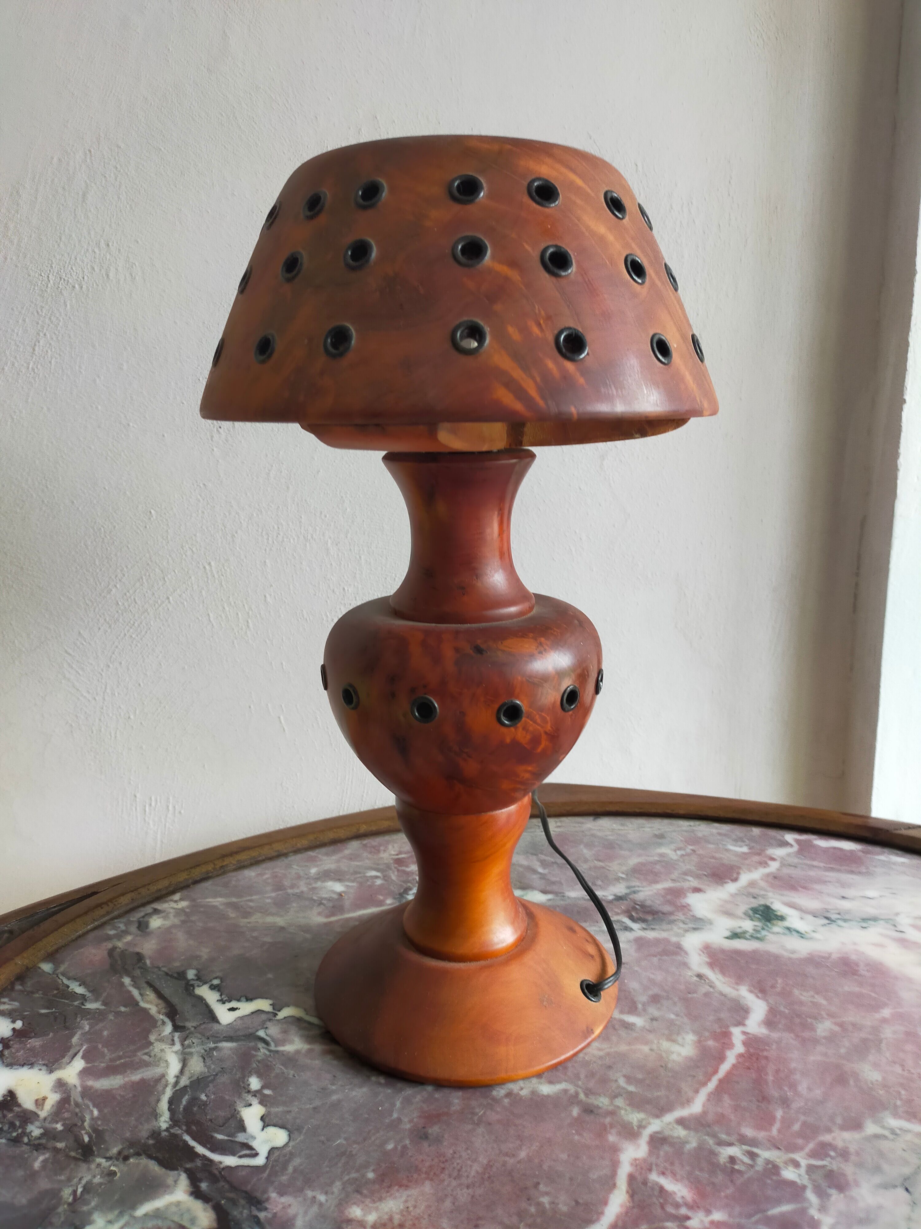 Olive wood lamp