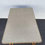 Rattan table vintage compass feet