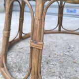 Papasan loveseat chair in rattan, 1950