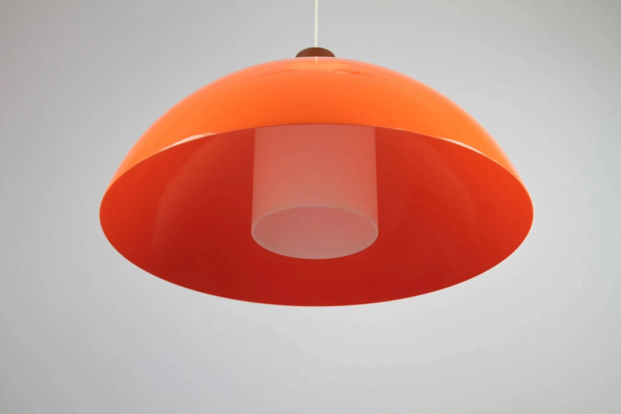 Pendant Lamp – Plastic and Teak, Model 549 – Uno & Östen Kristiansson for Luxus Vittsjö, Sweden, 1960s